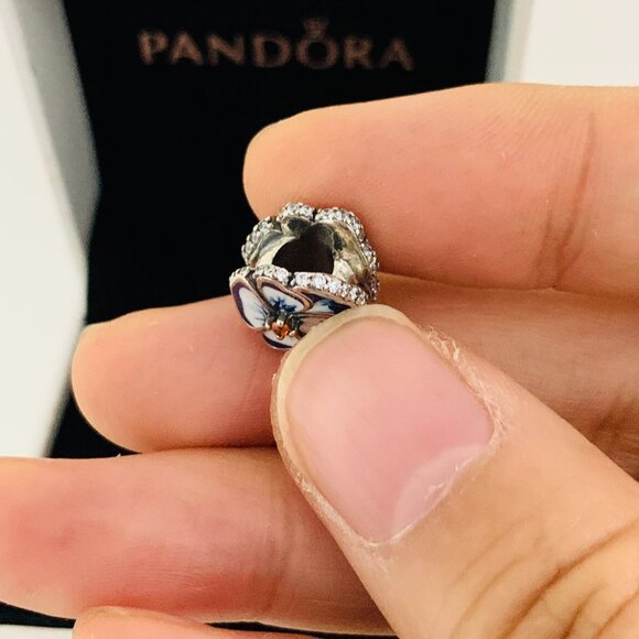✨🔥Pandora Blue Pansy Flower Charm - Picture 9 of 10
